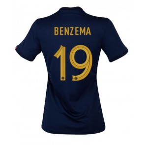 Maillot de foot France Karim Benzema #19 Domicile Femmes Monde 2022 Manches Courte